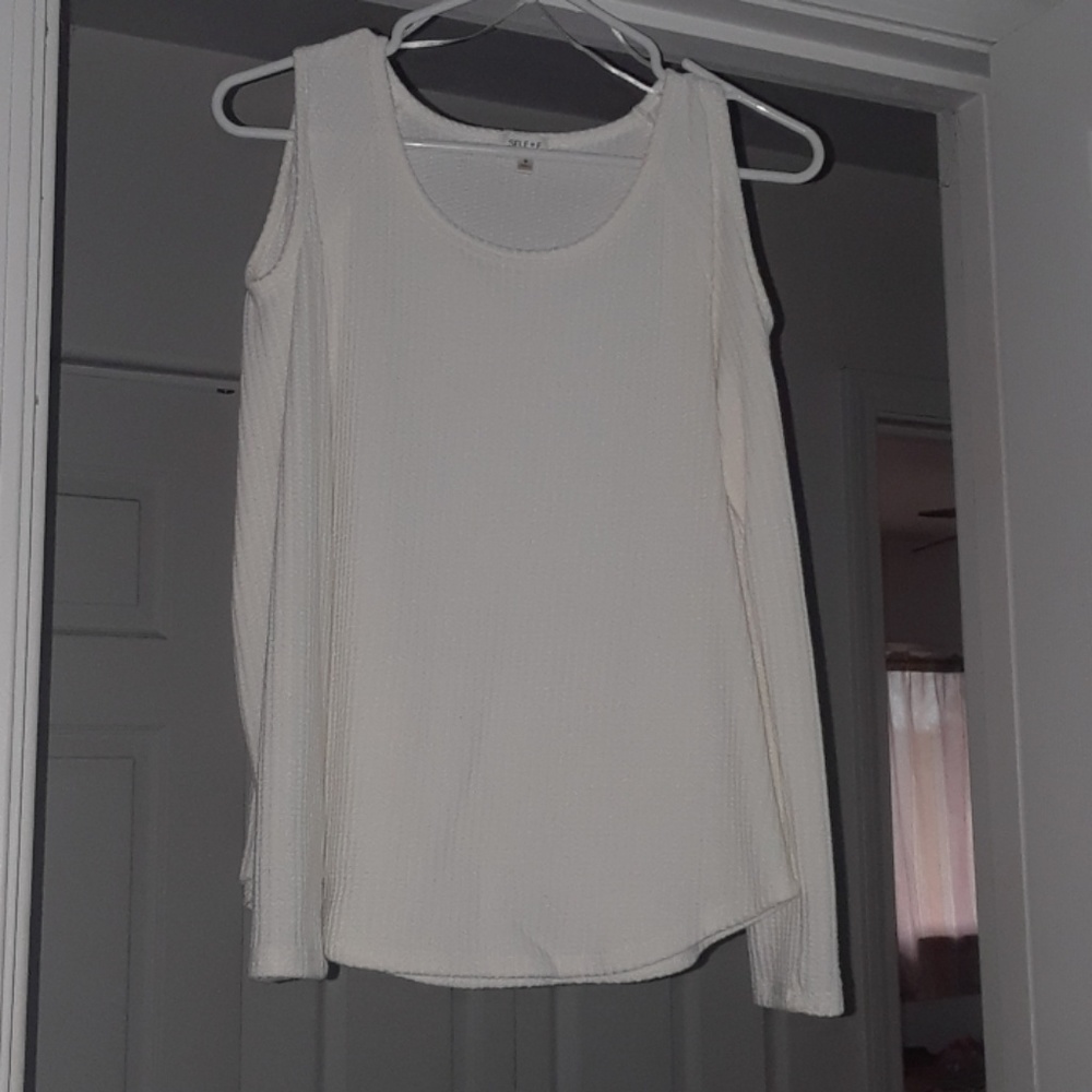 White Cold Shoulder Top
